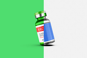 Vaccine Glass Vial Bottle Mockup