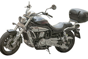 Parked cruiser motorcycle photo, a Transportation Photo by DanFLCreativo