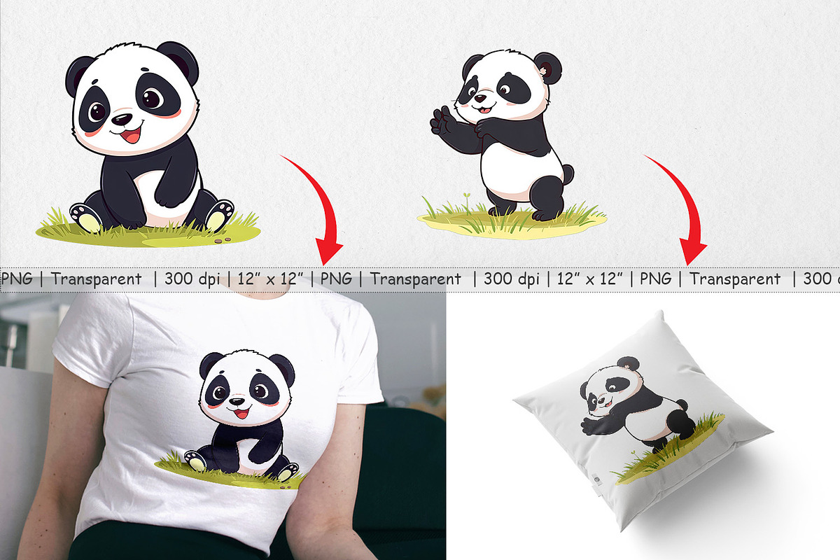 Cute Baby Panda Clipart, a Graphic by Artnoy (Photo 3 of 5)
