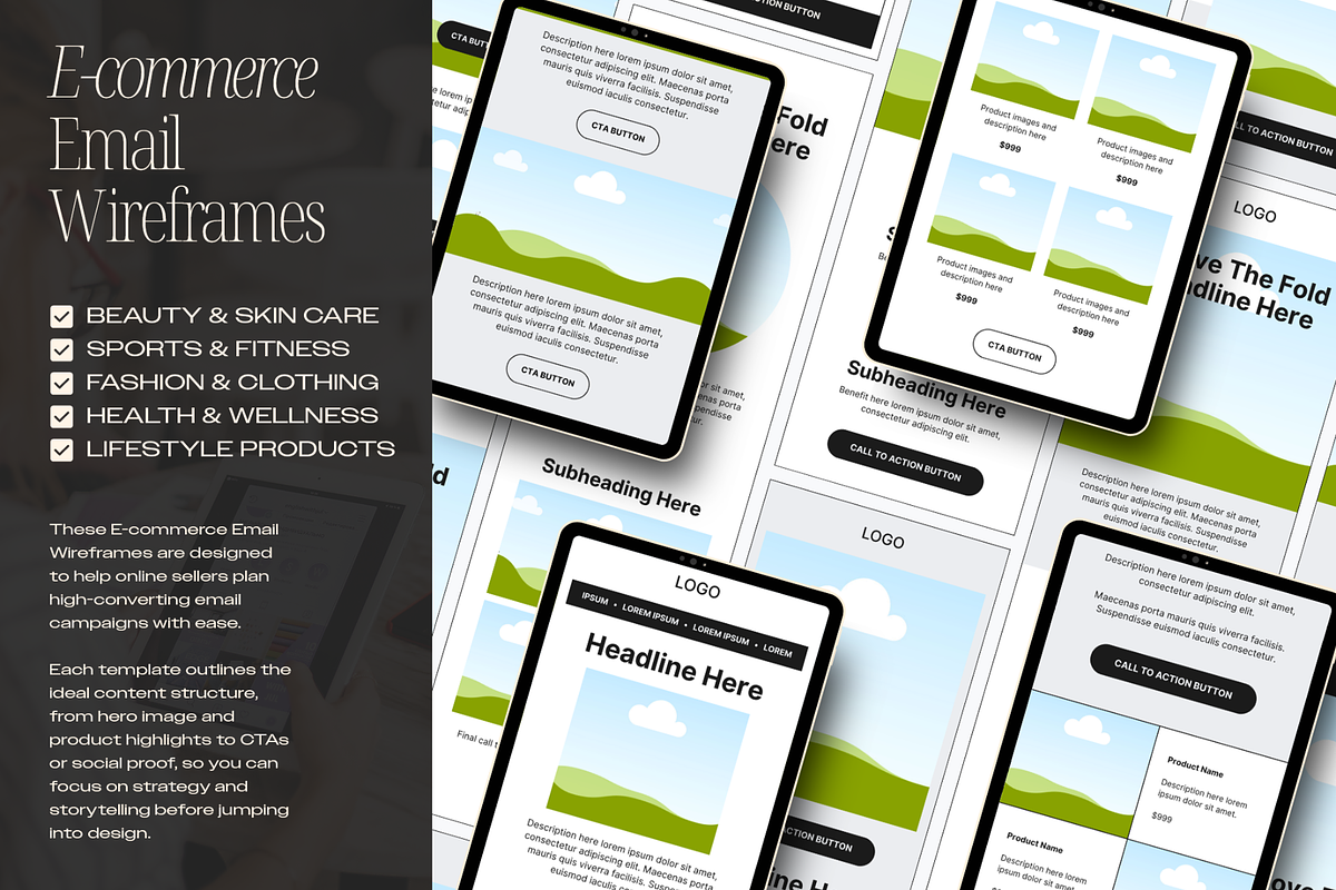 Email Wireframes Set 2, an Email Template by Creatif Foundry (Photo 5 of 8)