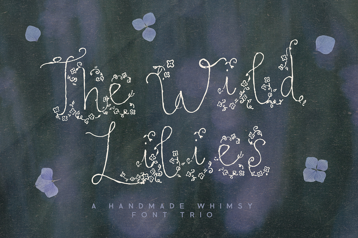 Whimsical Floral Script Font Trio, a Handwritten Font by Laras Wonderland (Photo 1 of 12)
