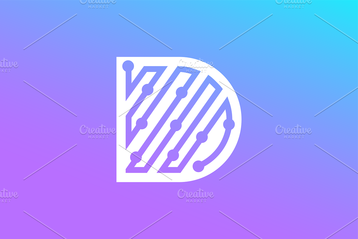 Modern Letter D Digital Logo Templat, a Branding & Logo Template by Advateik ™ (Photo 2 of 4)