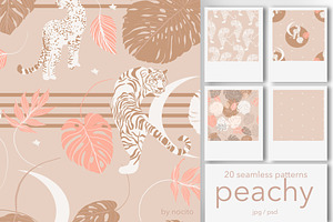 Peachy, Luxury Tropical Pattern