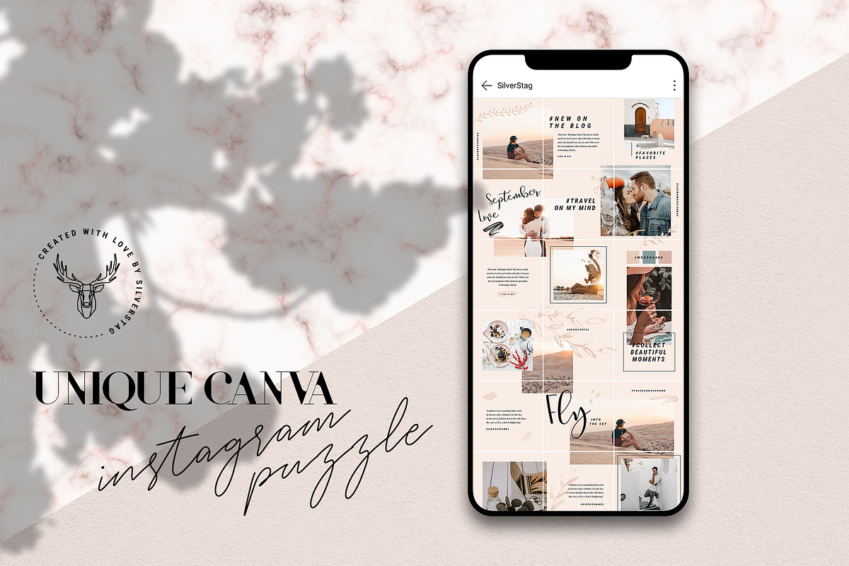#InstaGrid 5 - Canva Puzzle Template, a Social Media Template by SilverStag Type Foundry (Photo 3 of 15)