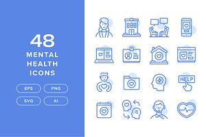 48 Mental Health Icons