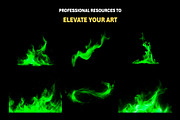 90+ Green Fire Overlay Effects, an Object Graphic by Mikel Blazgad (Thumbnail 4 of 10)