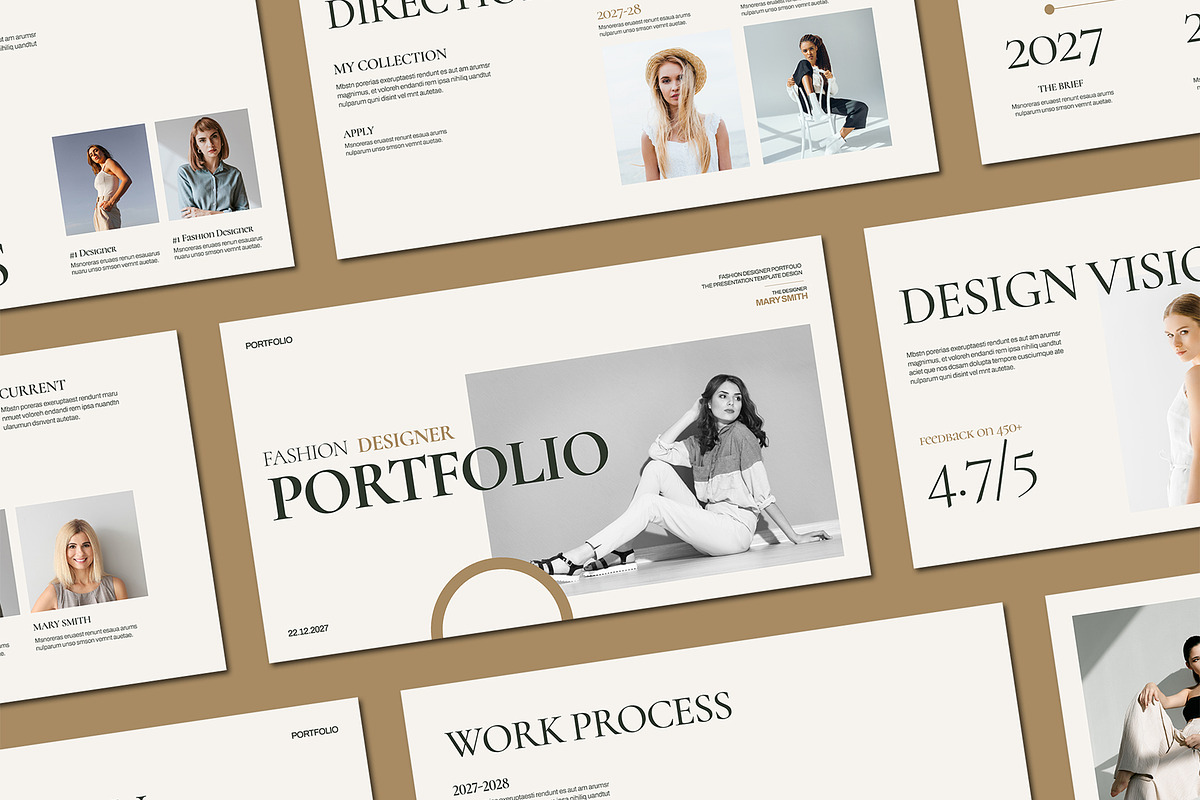 Fashion Designer Portfolio, a Presentation Template by Mighty-Slide (Photo 1 of 5)
