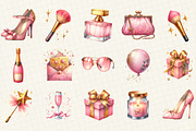 Pink Happy New Year Clipart, an Illustration by DreamCafeArt (Thumbnail 5 of 8)