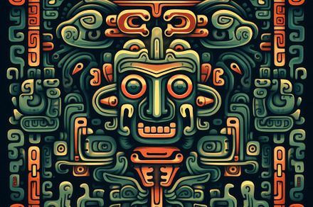 Native American traditional pattern with intricate circular desi