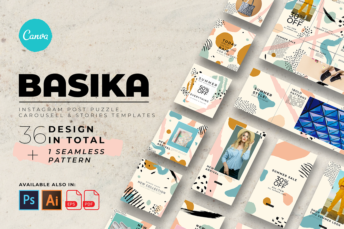 BASIKA Instagram post template, a Social Media Template by Storyteller Imagery (Photo 1 of 9)