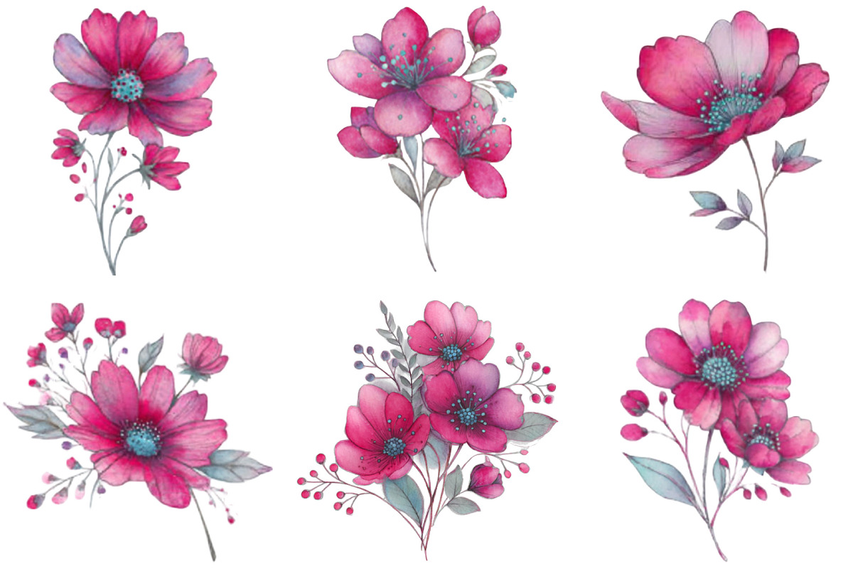 Whimsical Spring Wildflower Clipart, an Illustration by Designking (Photo 4 of 5)