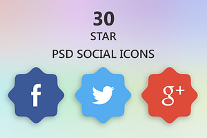 Nice Star Shaped Social Icons