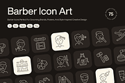 Barber Icon Art Set, an Outline Icon by Prosymbols (Thumbnail 1 of 7)