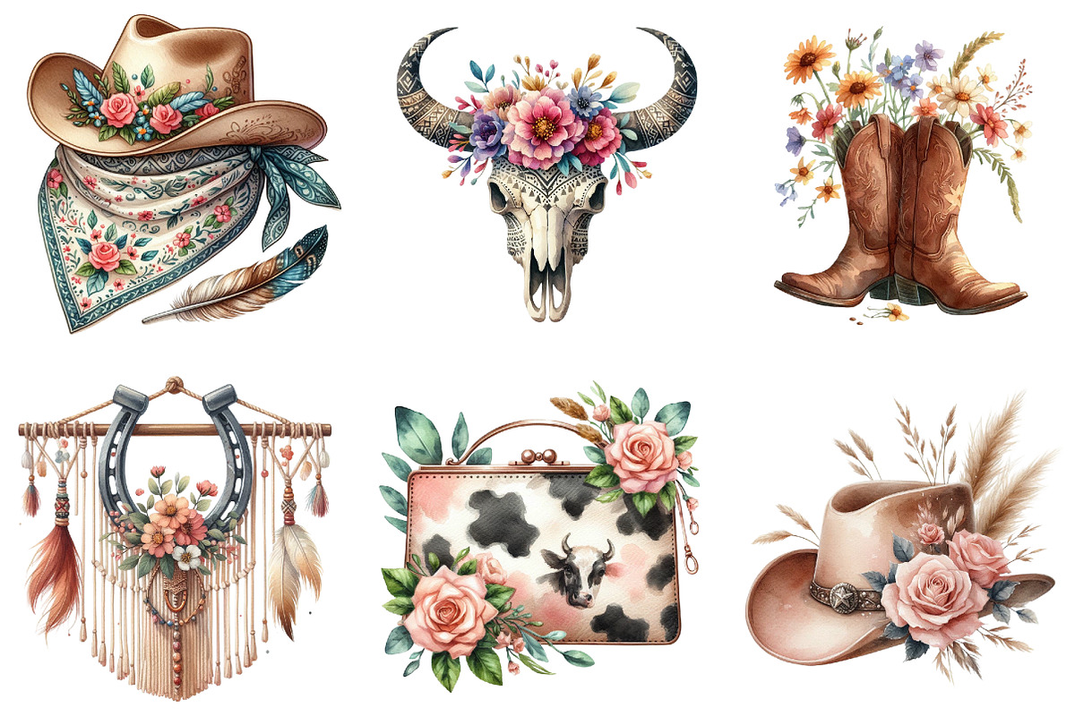 Western Boho Clipart, an Illustration by DreamArtGraphic (Photo 3 of 5)