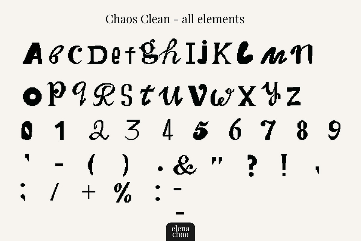 Chaos Blocks - playful pixel font, a Symbol Font by Elena Choo (Photo 5 of 12)