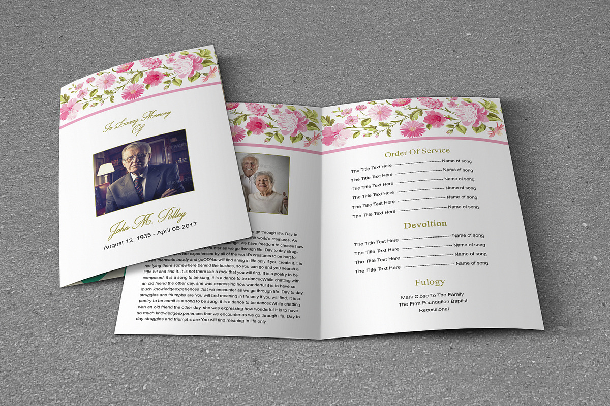 Funeral Program Template Flower, a Brochure Template by Madhabi Studio (Photo 5 of 5)