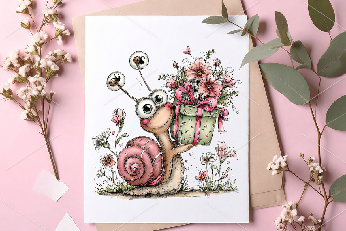 Watercolor Birthday Bugs Clipart PNG, a Seasonal Illustration by Canvas Craft (Photo 6 of 7)