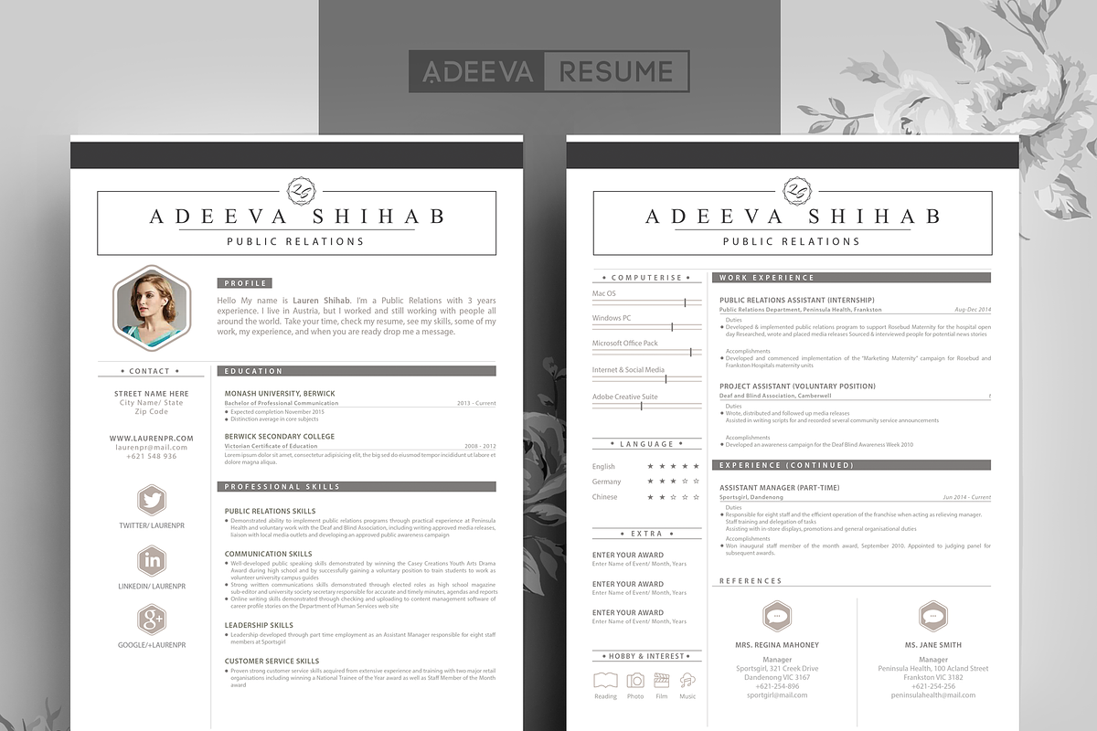 Modern Resume Template | Shihab, a Resume Template by AdeevaResume (Photo 1 of 4)