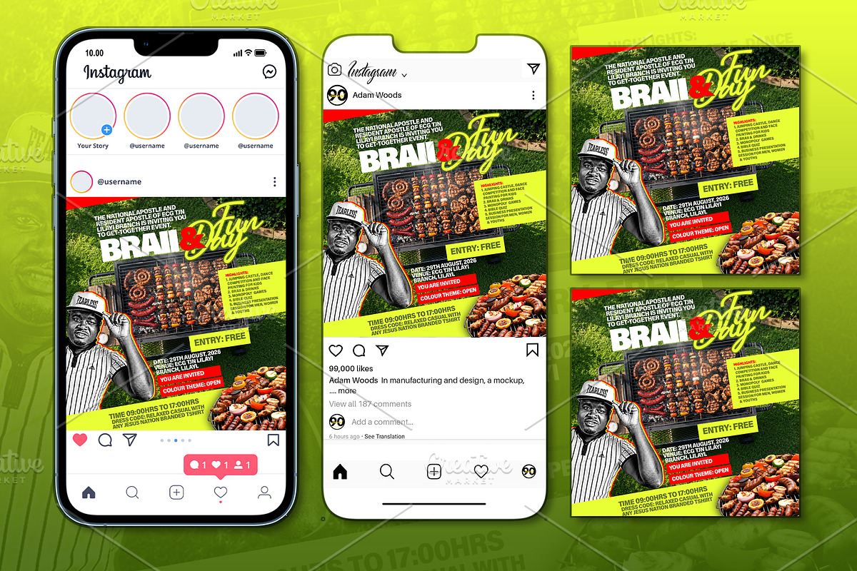 Church Braai & Fun Day Flyer Templat, a Social Media Template by church flyer templates (Photo 7 of 10)