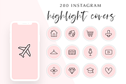 200 Instagram Story Highlight Icons, a Social Media Template by Blog&Glow (Thumbnail 1 of 4)