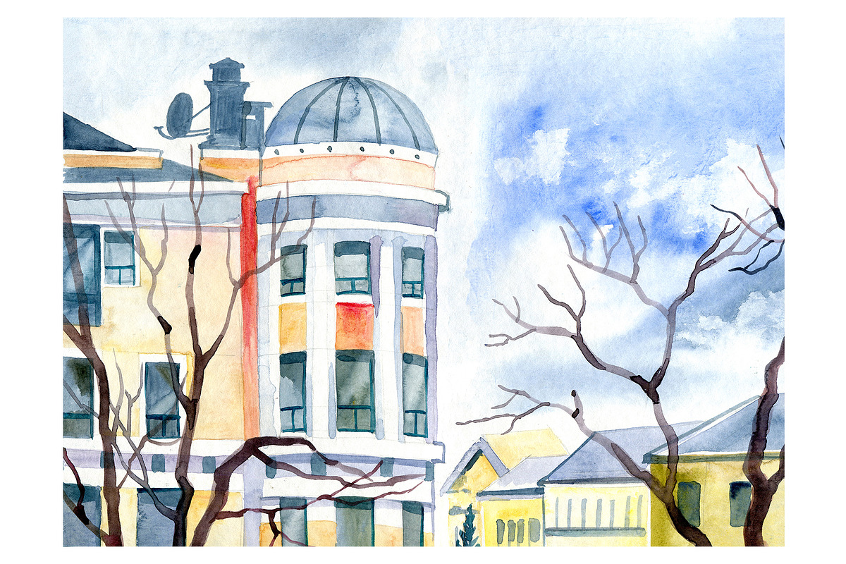 Saint-Petersburg watercolor sketches, an Object Illustration by NataliMiasStore (Photo 7 of 9)