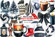 Black and White Holidays Clipart, an Illustration by Canvas Craft (Thumbnail 1 of 7)