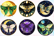 Lunar Moth and Moon Stained Glass, an Illustration by Canvas Craft (Thumbnail 3 of 5)