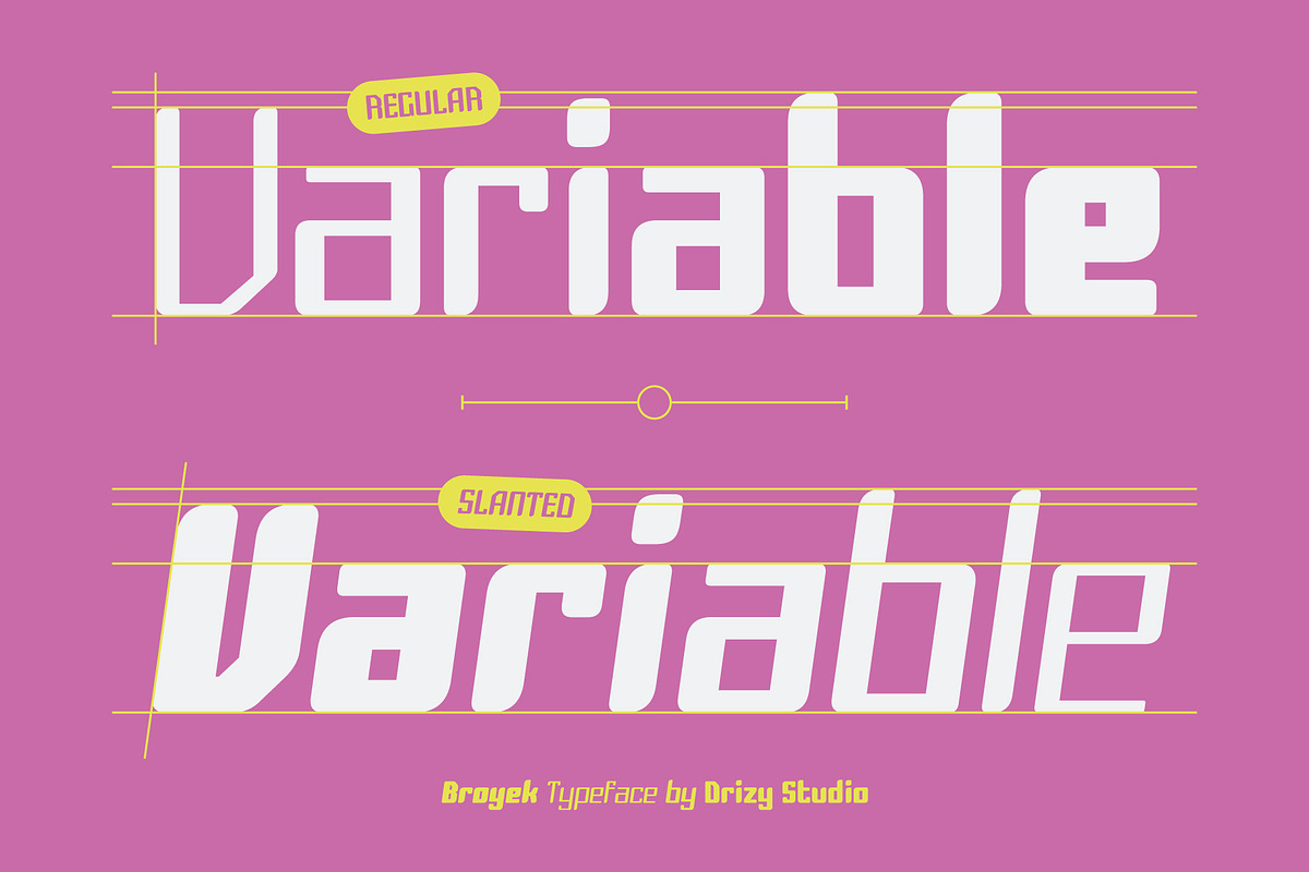 Broyek – Geometric Y2K Variable Font, a Sans Serif Font by Drizy (Photo 3 of 10)