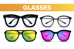 Glasses Set Vector. Modern And