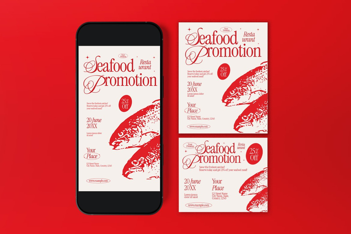 Seafood Restaurant Promotion Flyer, a Flyer Template by graphicook (Photo 3 of 3)