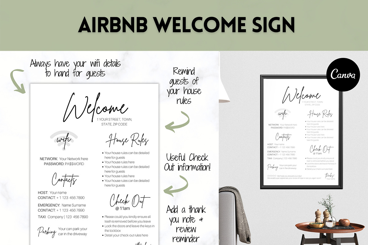 Airbnb HOST Bundle! 45+ Templates!, a Poster Template by Templatables (Photo 5 of 10)