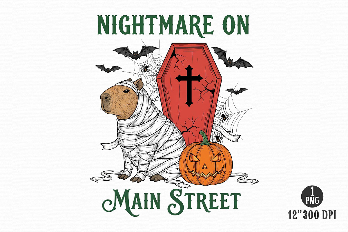 Halloween Capybara Sublimation PNG, an Illustration by Dream Creation (Photo 9 of 17)
