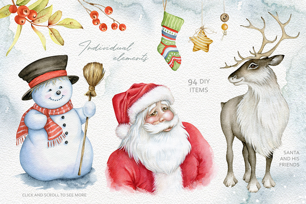 Magic Winter Watercolors, a Decorative Illustration by Eva Katerina (Photo 6 of 9)