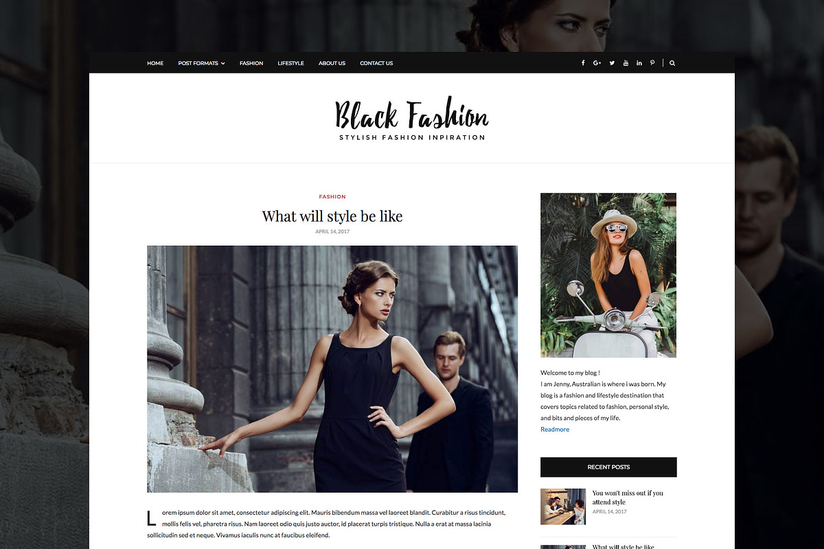 Black Fashion - WordPress Blog Theme, a WordPress Template by EasyBlog Themes (Photo 3 of 5)
