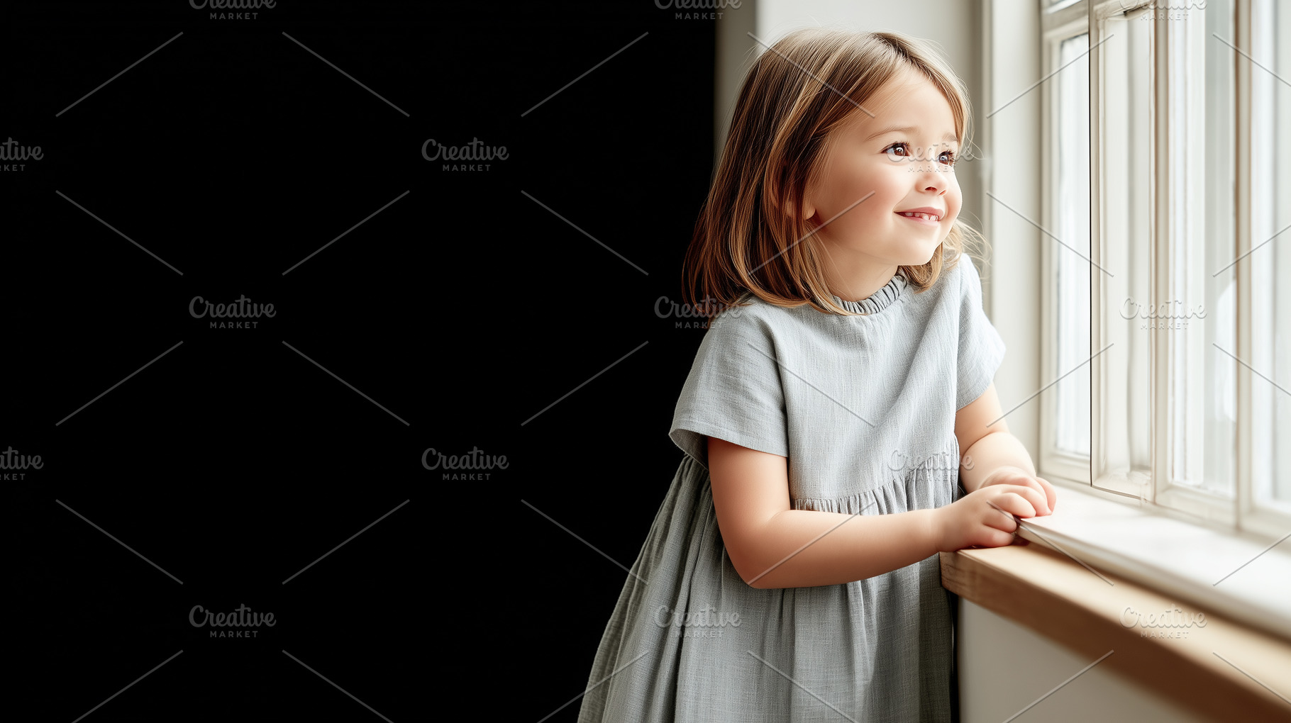 Smiling little girl standing by, a Person Photo by MistyDay