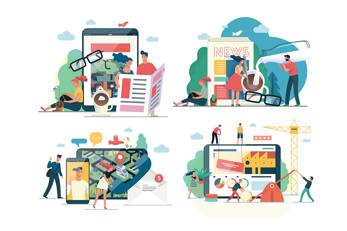 Company website vector Illustrations, a Work Illustration by Grivina's shop (Photo 10 of 26)