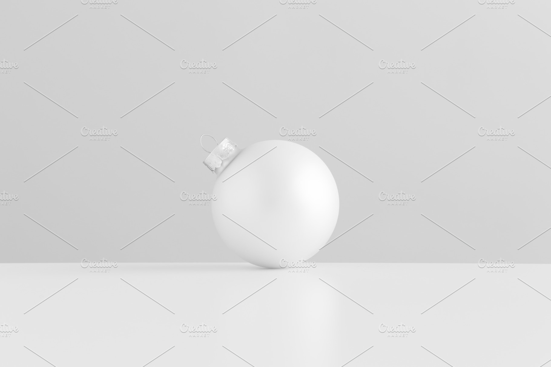 White matte Christmas ball, a Holiday Photo by Shablon