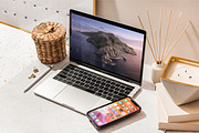 MacBook Pro and iPhone PSD Mockup, a Books & Magazine Mockup by Area Mockups (Thumbnail 2 of 2)