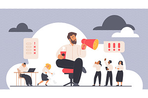 Arrogant bad selfish behavior big, a Person Illustration by Lemberg Vector
