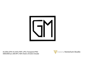 Modern GM Geometric Logo, a Branding & Logo Template by Vectorium Studio