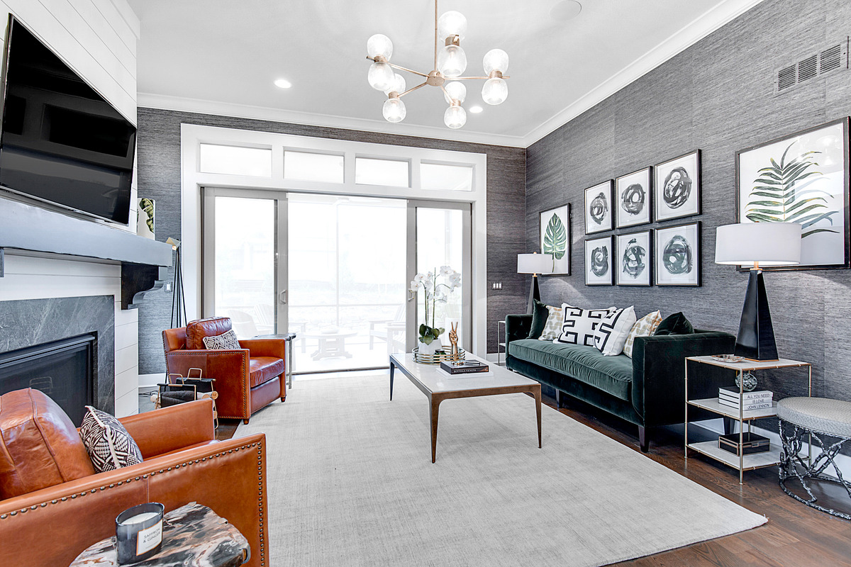 Modern Living Room with Fireplace, an Architecture Photo by Water Street Photography (Photo 1 of 2)