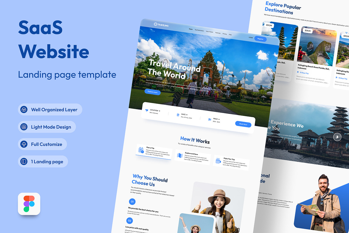 World Travel Web Landing Page, a Landing Page Template by UICreative (Photo 1 of 4)