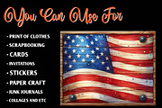Watercolor American Flag Clipart, an Illustration by CreationArt (Thumbnail 6 of 9)