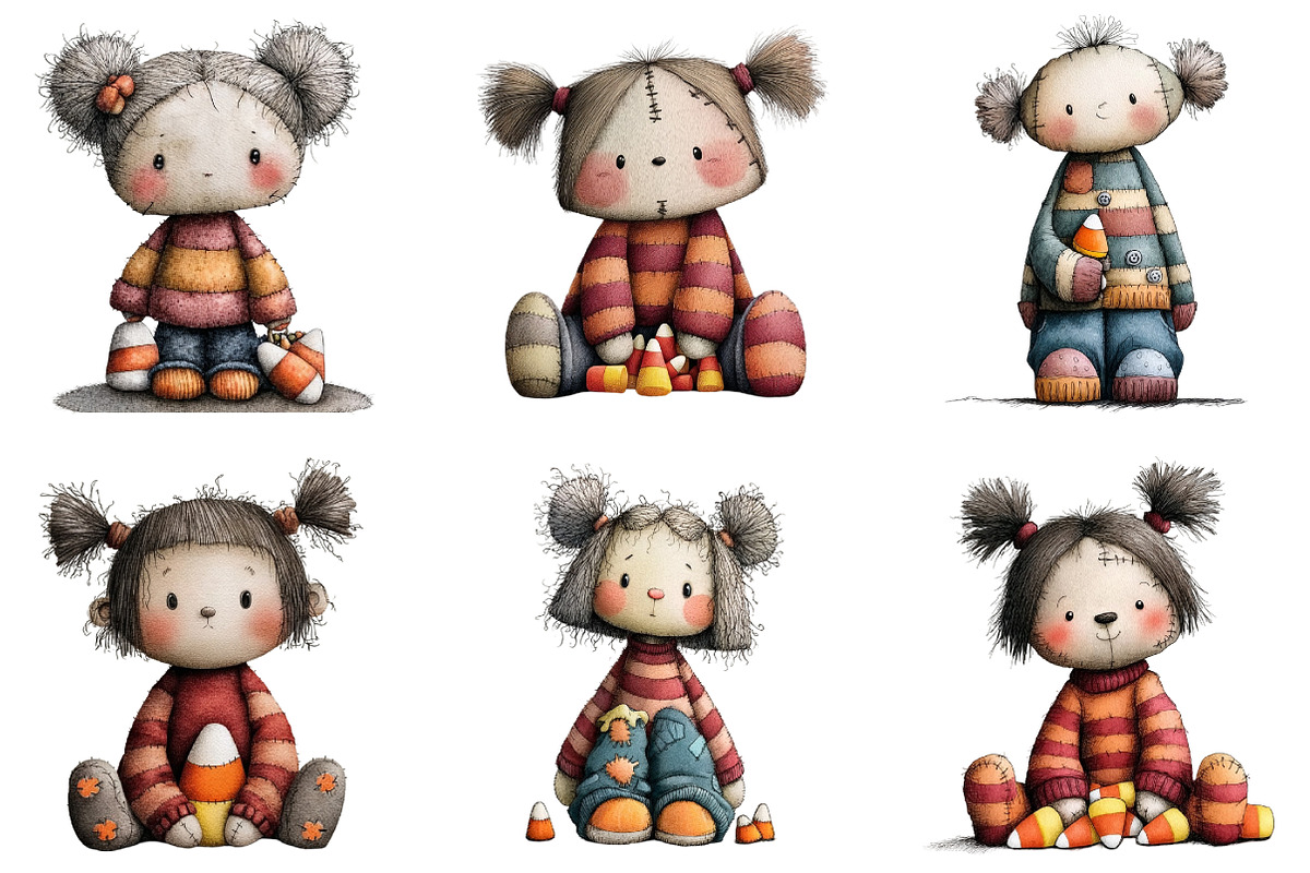 Cute Halloween Ragdoll PNG Clipart, an Illustration by DreamArtGraphic (Photo 2 of 5)