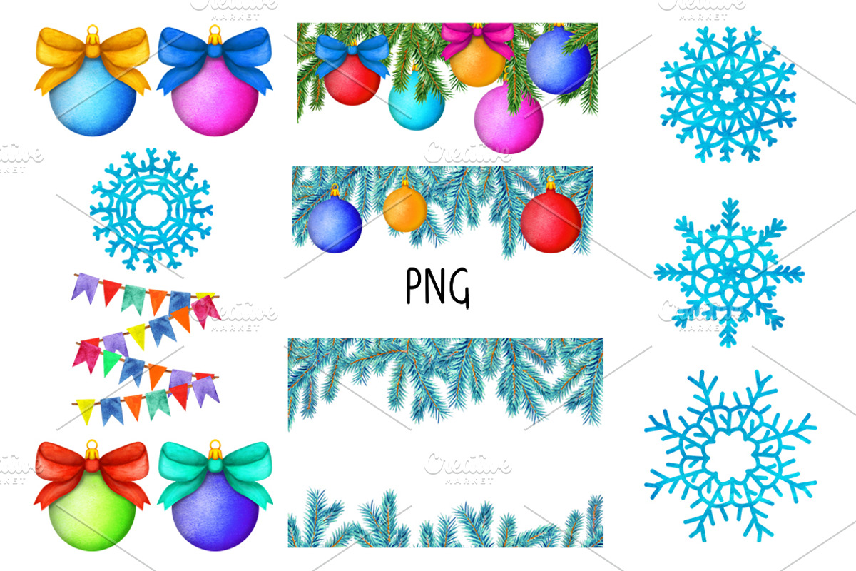 Watercolor Christmas collection, a Decorative Illustration by Color_Brush (Photo 6 of 8)