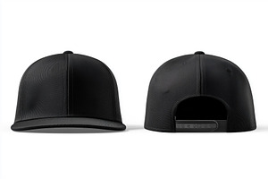 A black snapback cap mockup from the front and back, showcasing a sleek and mod, a Mask Mockup by Textures & Backgrounds