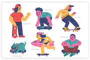 36 Skateboarding Elements x2 Styles, a Graphic by monkik (Thumbnail 7 of 25)