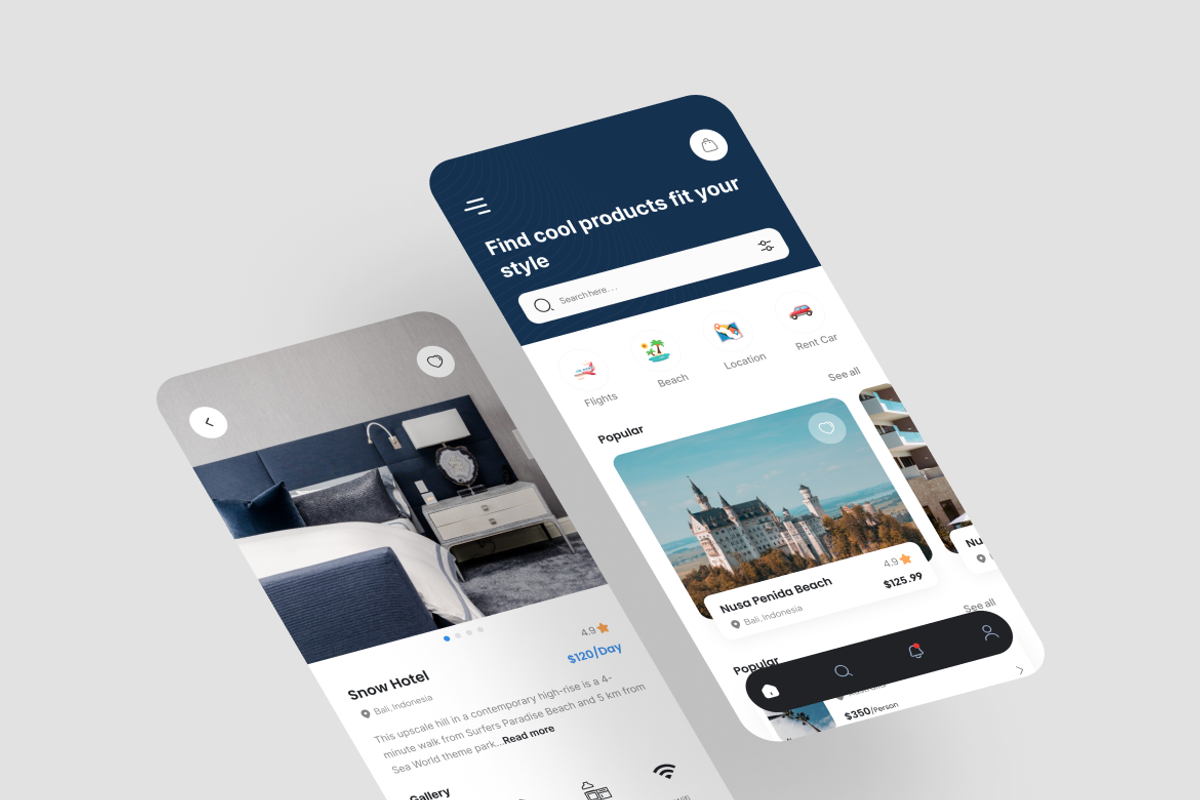 FLY - Hotel Booking App UI Kit, an UI Kit Template by iDoodle Studio (Photo 3 of 4)