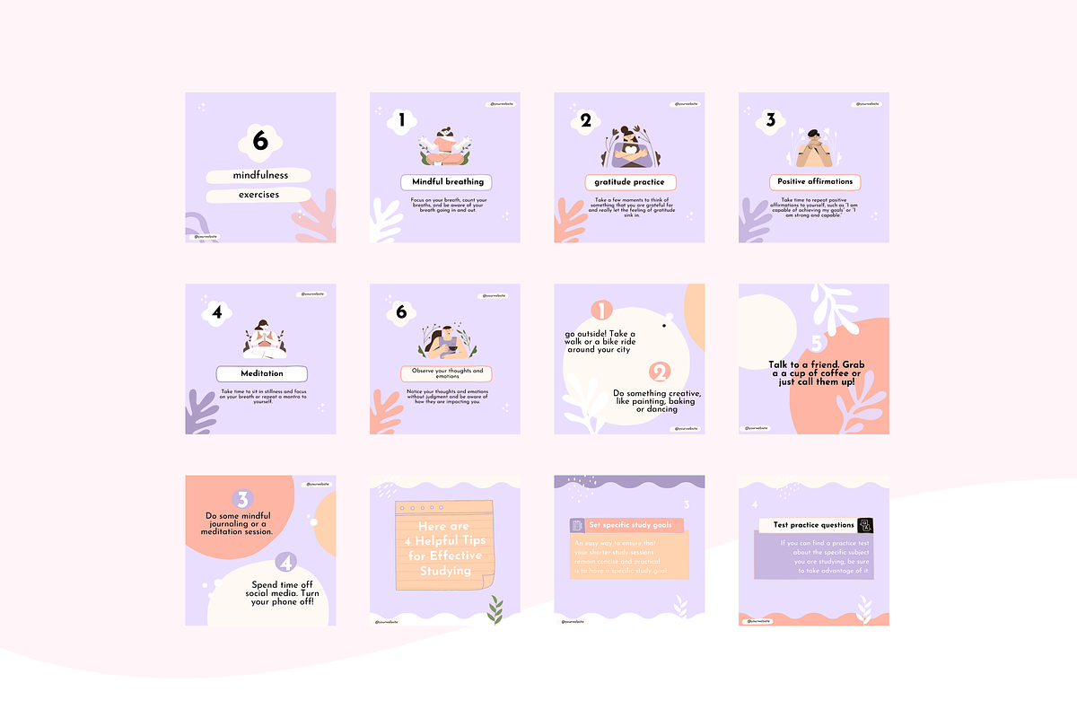 50 Mental Health Instagram Posts, a Social Media Template by Adored Templates (Photo 7 of 10)