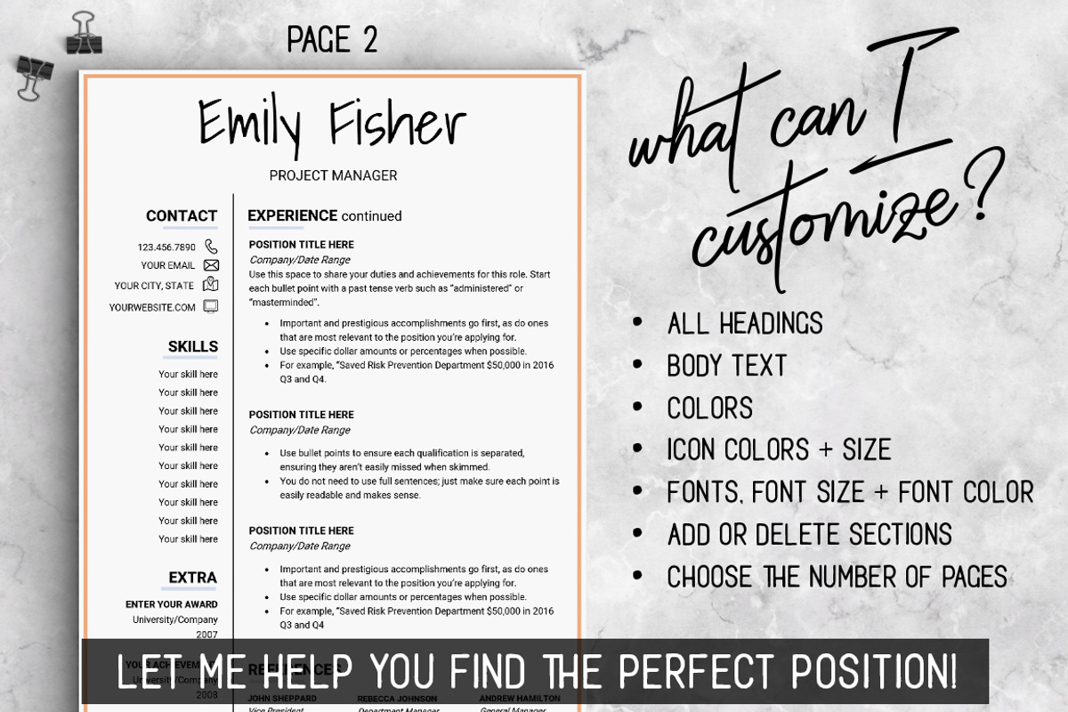 Resume Template / Instant Download, a Resume Template by LevelUpResume (Photo 4 of 5)